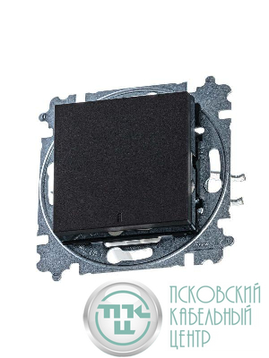 Выключатель 1-кл. СП Levit IP20 с подсветкой антрацит/дым. черн. ABB 2CHH590146A6063