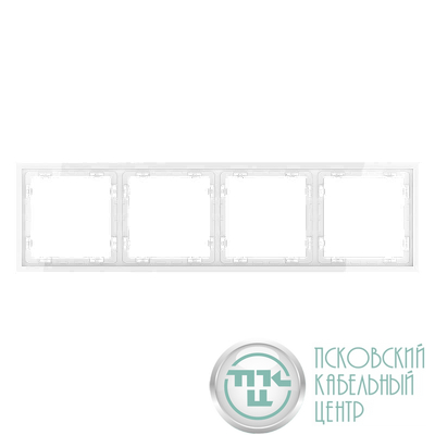 Рамка 4-м S70 пластик. бел. глянцевый Voltum VLS100401