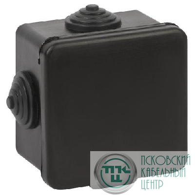 Коробка распаячная ОП 65х65х50мм с гермовводами 4 входа IP54 черн. KOR-65-65-50-4g-B Эра Б0061797
