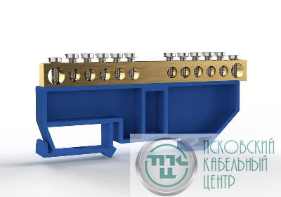 Шина нулевая на DIN-изоляторе 6х9мм 12 отвер. латунь TOKOV ELECTRIC TKE-BCB-69-12-DIN/N
