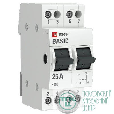 Переключатель трехпозиционный 2п 25А Basic EKF tps-2-25
