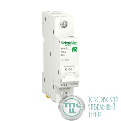 Выключатель автоматический модульный 1п C 63А Resi9 6000А SchE R9F12163