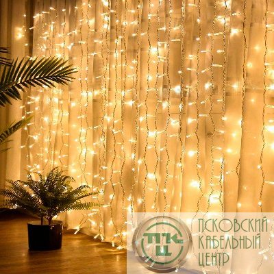 Гирлянда светодиодная "Дождь/Занавес" 3х3м 400LED тепл. бел. IP20 220В 8 режимов Эра Б0051873