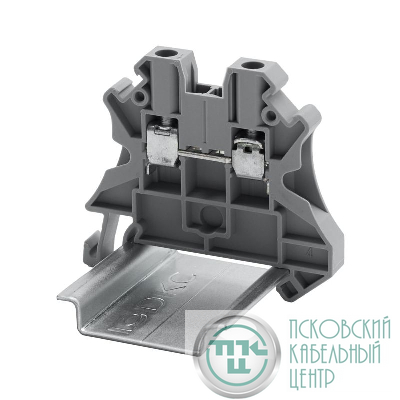 Клемма проходная винтовой зажим; 2 точки подключения; 2.5кв.мм сер. DKC TUR-2.5R