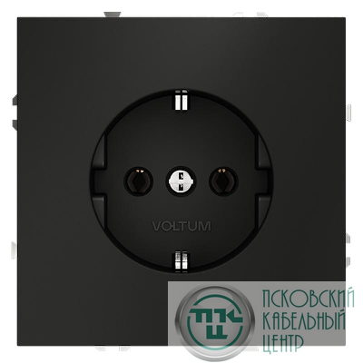 Розетка 1-м СП S70 16А с заземл. механизм черн. матов. Voltum VLS040108