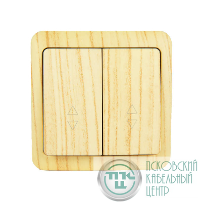 Выключатель 2-кл. ОП VIOLA проходной 10А IP20 беленый дуб LEZARD 751-5200-106