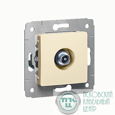 Розетка телевизионная проходная TV 1-м СП Cariva 14дБ 2150/2400МГц механизм сл. кость Leg 773780