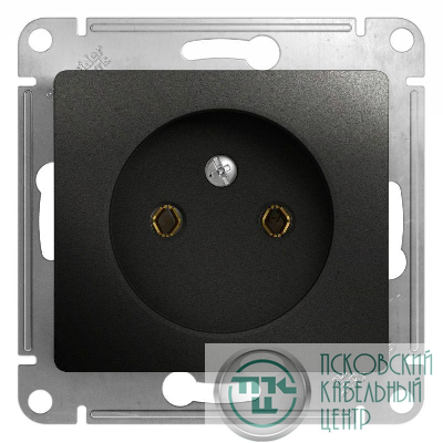 Розетка 1-м СП 1мод. Glossa 16А IP20 250В без заземл. механизм антрацит SE GSL000741