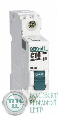 Выключатель автоматический модульный 1п D 16А 4.5кА ВА-101 DEKraft 11102DEK