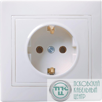 Розетка 1-м СП Кварта РС10-3-КБ 16А IP20 с заземл. без защ. шторок бел. GENERICA ERK14-K01-16-DM