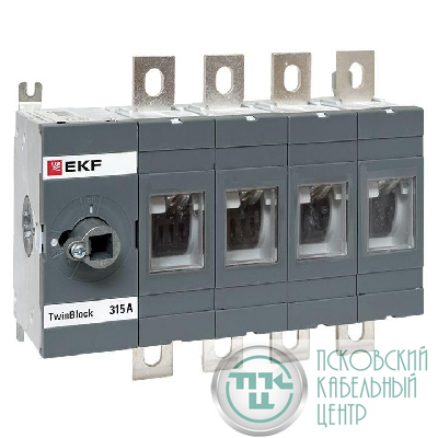 Рубильник 4п 315А без рукоятки управления TwinBlock EKF tb-s-315-4p