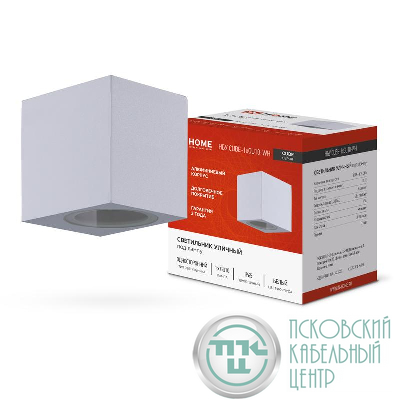 Светильник НБУ CUBE-1хGU10-WH IP65 уличный настен. односторон. под лампу 1хGU10 алюм. бел. IN HOME 4690612044736