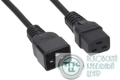 Кабель питания IEC 320 C19-IEC 320 C20 (3х1.5) PC-IEC19-IEC20-1.8M 16А прямая вилка 1.8м Cabeus 9554c