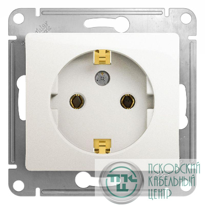 Розетка 1-м СП Glossa 16А IP20 с заземл. механизм перламутр. SE GSL000643