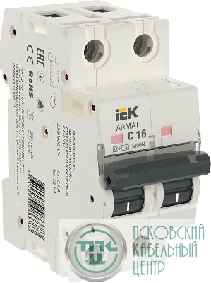 Выключатель автоматический модульный 2п C 16А M06N ARMAT IEK AR-M06N-2-C016