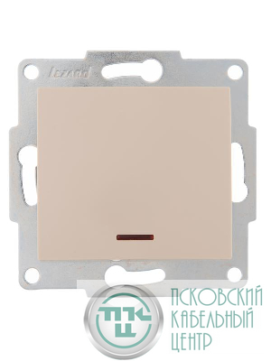 Выключатель 1-кл. 1п СП Karina 10А IP20 с подсветкой механизм крем. LEZARD 707-0388-111