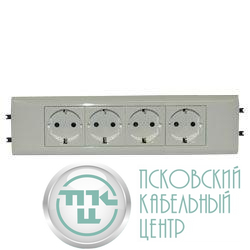 Механизм розетки 4-м СП Mosaic New 8мод. для кабель-канала DLP с заземл. с суппорт. бел. Leg 077434