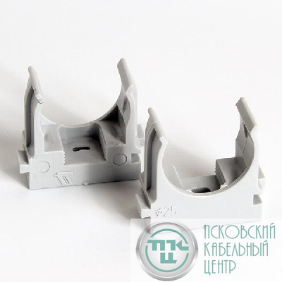 Держатель для труб (клипса) d25мм для монтажн. пистолета сер. (уп.100шт) TOKOV ELECTRIC TKE-LC-25-ZP-C06/100