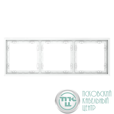 Рамка 3-м S70 пластик. бел. матов. Voltum VLS100302