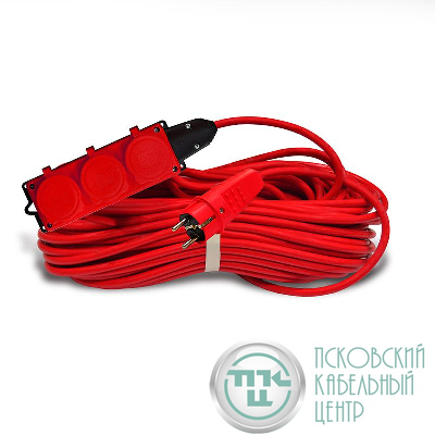 Удлинитель 3х20м с заземл. 16А IP44 3.5кВт КГ 3х1.5 с защ. крышкой АРКТИК морозостойкий DOMTOK 2600
