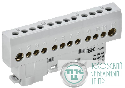 Шина L "фаза" изол. на универс. держ. 8х12-12-Ср TEKFOR IEK TF-NN20-12-KL-K03