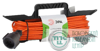 Удлинитель-шнур на рамке 1х20м без заземл. 10А IP20 UFx-1-2х1.0-20m ПВС 2х1 Эра Б0043040
