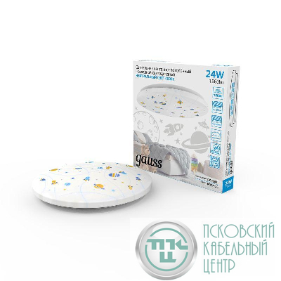 Светильник светодиодный 380х63 24Вт 4000К IP20 1560Лм круг (космос) настенно-потолочный накладной GAUSS 941411224R