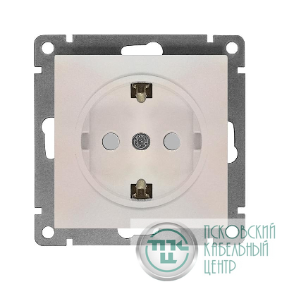 Розетка 1-м СП Афина 16А IP20 с заземл. защ. шторки механизм жемчуж. Universal A0049-OBr