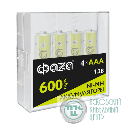 Аккумулятор AAA/HR03 Ni-MH 1.2В 600мА.ч Box-4 (уп.4шт) ФАZА 5059740