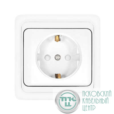 Розетка 1-м СП Валери 16А IP20 с заземл. защ. шторки бел. UNIVersal В0028х