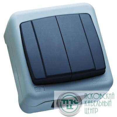 Выключатель двухклавишный с винтовым зажимом IP55 Makel 36064003