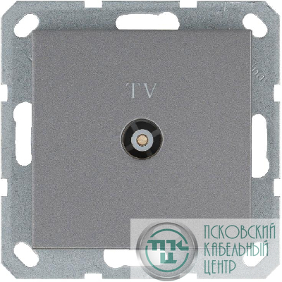 Розетка телевизионная проходная TV Ф9.5мм механизм алюм. Jasmart G6002S