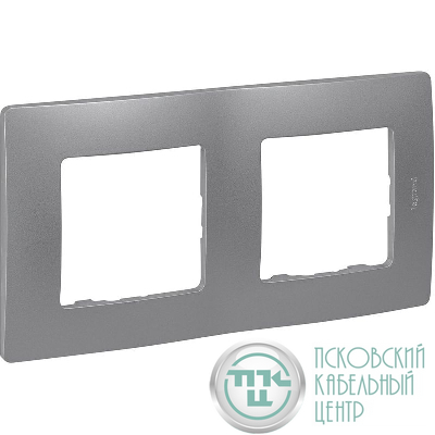 Рамка 2-м СП Etika IP20 алюм. IEK 672552