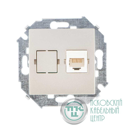 Розетка компьютерная СП Simon 15 RJ45 кат.5E Systimax механизм шампань Simon 1591598-034