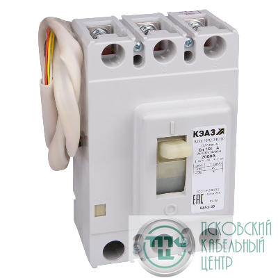 Выключатель автоматический 3п 125А 1500Im 20кА ВА51-35М2-341210 УХЛ3 690В AC НР110AC/DC КЭАЗ 238159