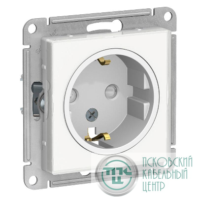 Розетка 1-м СП AtlasDesign Art 16А IP20 с заземл. защ. шторки механизм бел. SE ATN200145