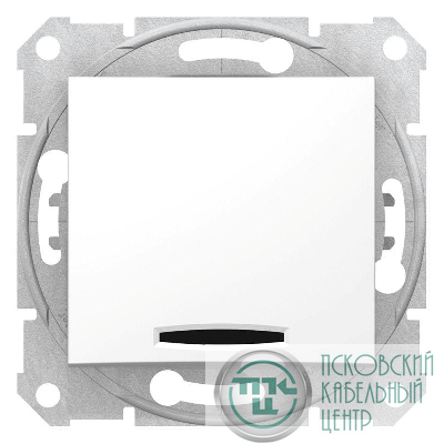 Механизм выключателя 1-кл. СП Sedna 10А IP20 с син. индик. бел. SchE SDN1400121