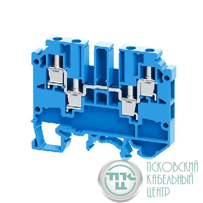 Клемма с четырьмя контактами винтовая OptiClip СMC-2.5-QUATTRO-(0.2-4)-I-BU син. КЭАЗ 289794