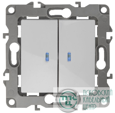 Механизм выключателя 2-кл. СП Эра12 10А IP20 12-1105-01 250В 10AX с подсветкой бел. Эра Б0014657