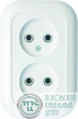 Розетка 2-м СП Валентина РС10-393 10А IP20 бел. Кунцево 5449