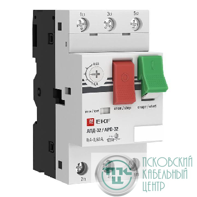 Выключатель автоматический для защиты двигателя АПД-32 0.4-0.63А EKF apd2-0.4-0.63