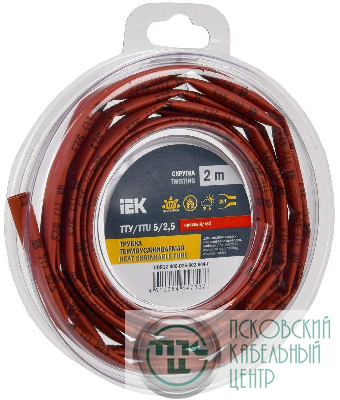 Трубка термоусадочная ТТУ нг-LS 5/2.5 красн. (уп.2м) IEK UDR12-005-D25-002-K04-T