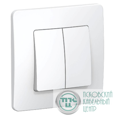 Переключатель проходной 2-кл. СП Blanca 10А IP20 (сх. 6+6) 250В бел. SE BLNVS106601