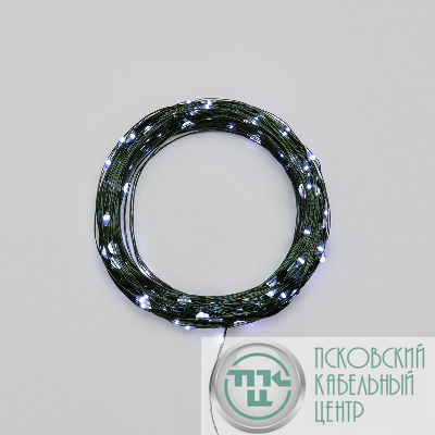 Гирлянда светодиодная "Роса" 30м 300LED бел. IP20 230В с контроллером провод зел. Neon-Night 303-275