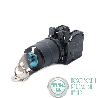 Переключатель модульный SB5 в сборе 22мм 3поз. с фиксацией ключ центр 2НО SE SB5AG33