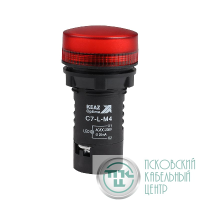 Лампа светодиодная OptiSignal Compact D22 С7-L-M4 красн. 230В AC/DC XB7EV04MP КЭАЗ 362160