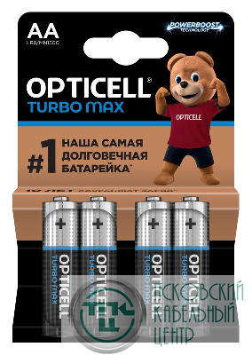 Элемент питания алкалиновый AA/LR6 (блист. 4шт) Turbo Max Opticell 6053003
