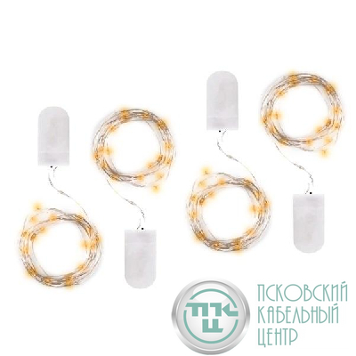 Гирлянда DC-G05-20YS4 20LED 2xCR2032(в компл.) желт. (уп.4шт) ФАZА 5048034