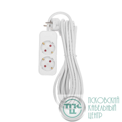 Удлинитель 2х5м с заземл. STANDARD 3х1кв.мм бел. Rexant 13-4005