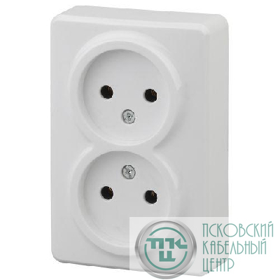 Розетка 2-м ОП Эра Эксперт 11-2202-01 16А IP20 250В 2х2P бел. Эра Б0020682